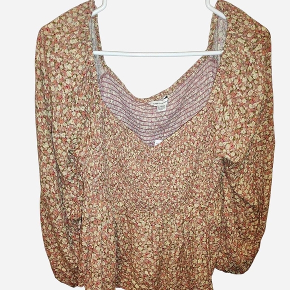 American Eagle Outfitters Tops - NWT American Eagle Outfitters XL Women's Orange Floral Blouse